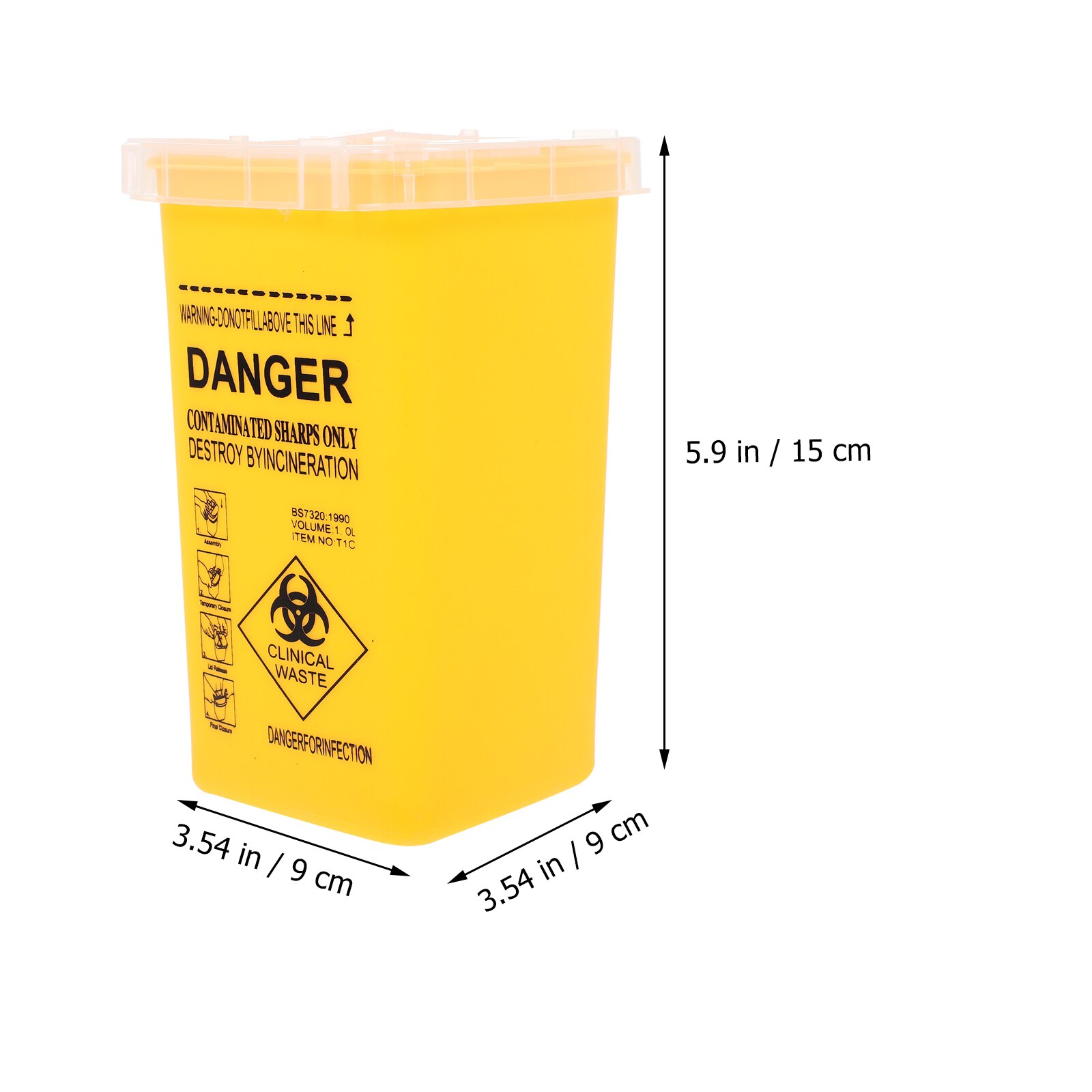 2Pcs Bucket Sharps Bucket Sharps Container Tattooing Accessory Thickened Disposal Box for Sharps Wastes Tattooing