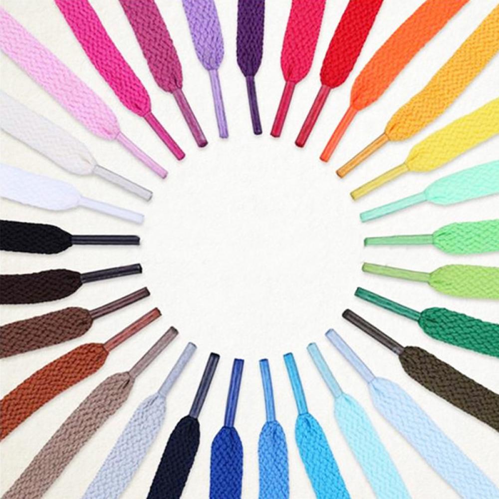 Cordones planos de poliéster, 6 colores, 110 cm, para zapatillas deportivas, para hombre y mujer, , 1 par