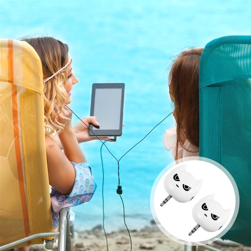 2pcs Headphone Splitter Triple Outputs Headphone Audio Splitter Connector