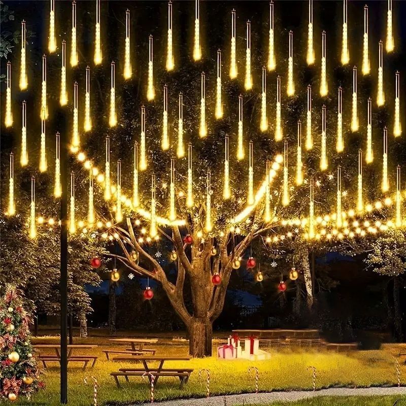 30/50CM LED Meteor Shower Rain Lights Waterproof Falling Raindrop Fairy String Light for Christmas Party Patio Decor