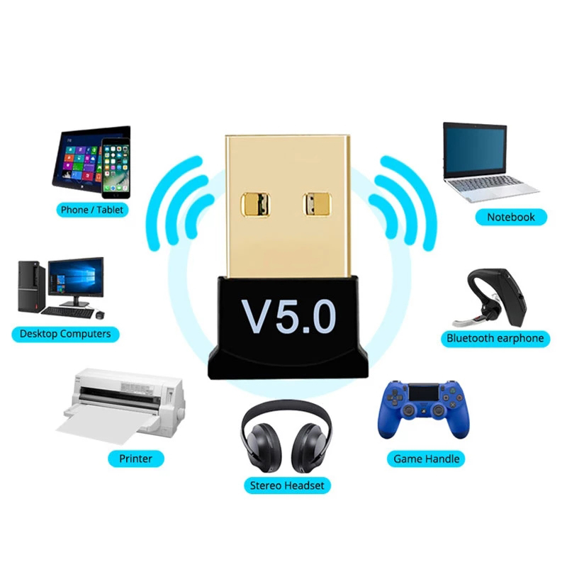 Bluetooth 5.0 receptor usb sem fio adaptador bluetooth dongle transmissor para computador portátil fone de ouvido gamepad dispositivos impressora