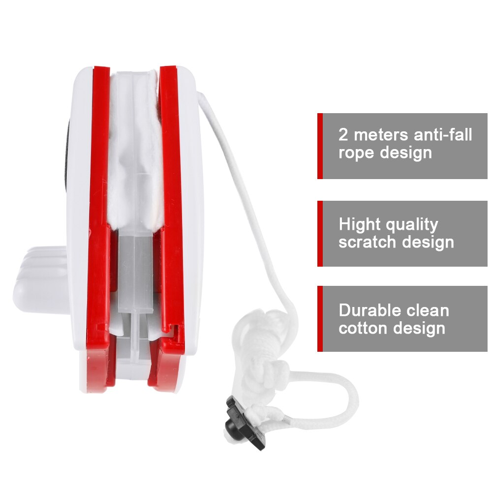 Window Washing Brush Magnetic for Cleaning Scraper Outside Glass Wipers Double-Side Outdoor Pole Squeegee Plate Robot Sponge