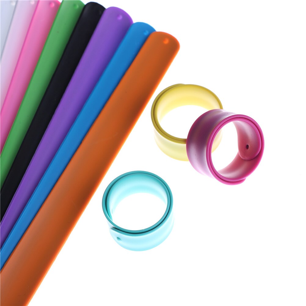 Pulseras de arcoíris para decoración de de cumpleaños de niña, brazaletes de Slap, recuerdo de baby shower, suministros para niños, de bautismo, 6 uds.,