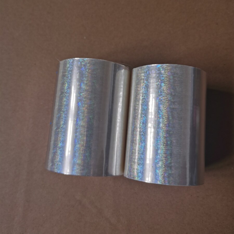 Two rolls Transparent holographic foil stamping foil press on paper or plastic 8cm x120m heat stamping film: Y07