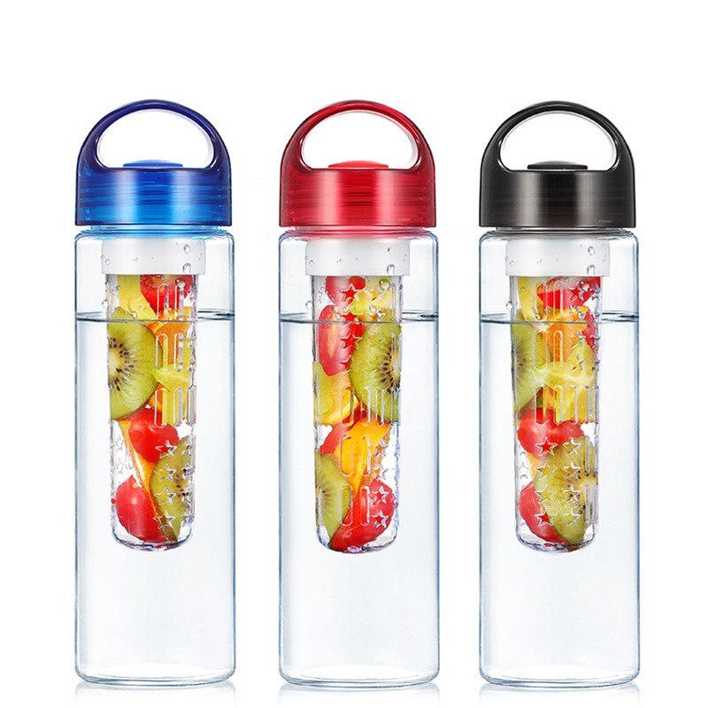 800 Ml Draagbare Fruit Infusing Infuser Water Fles Sport Citroensap Fles Flip Deksel Outdoor Wandelen Klimmen Camp Flessen