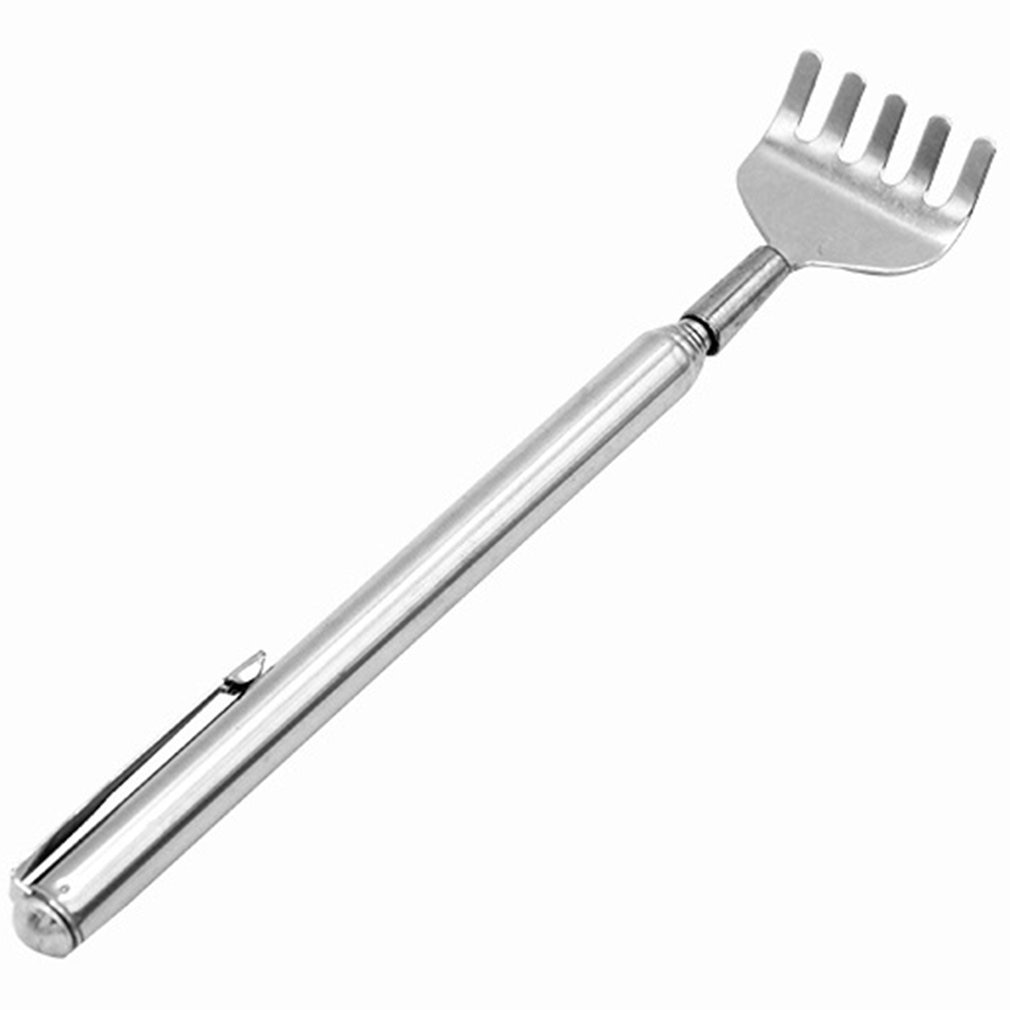 Télescopique extensible Gratte-Dos En Acier Inoxydable Portable Télescopique Extensible de Poche Pratique Clip Stylo Gratte-Dos