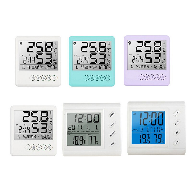 LED Digital Hygrometer Thermometer Indoor Temperature Humidity Gauge for Office Home