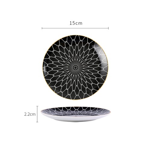 Nordisk huvudrätt geometrisk servis hem restaurang kök middagsfat porslin dessert bestickset tårta keramiskt fat: A