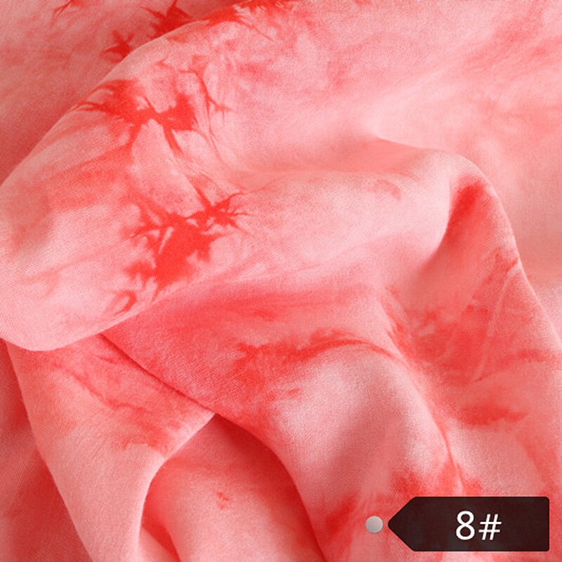 50x140cm cravate-teinture impression glace soie coton tissu Anti-rides tissu respirant couture tissu bricolage à la main Patchwork accessoires: 08