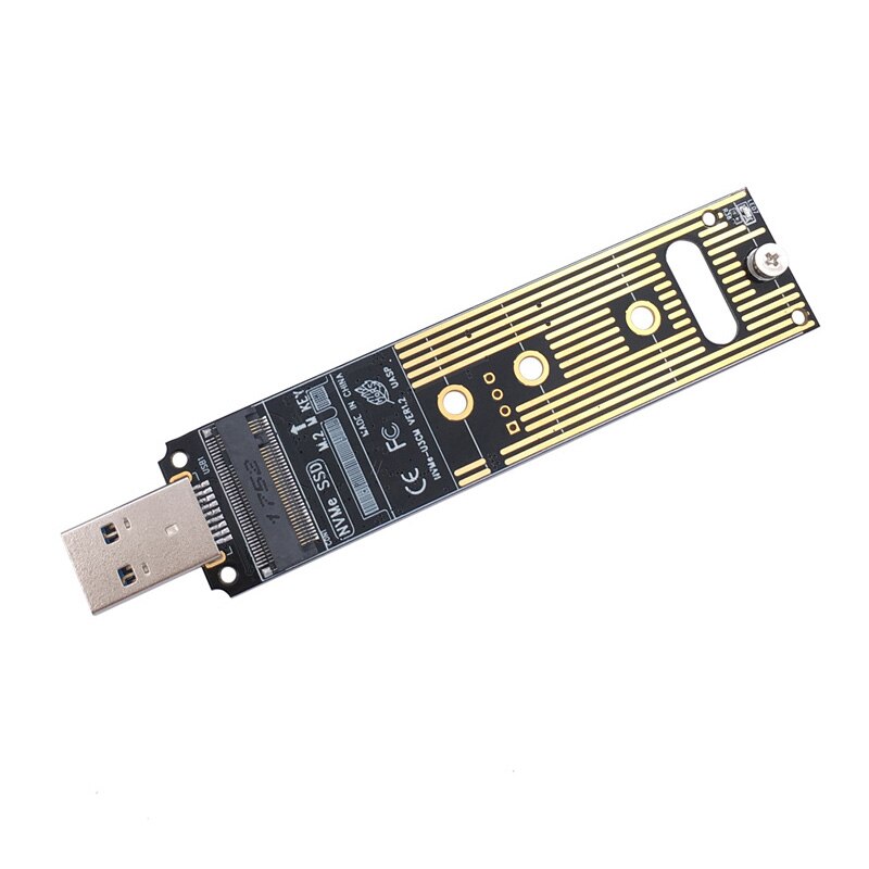 Nvme-capa para disco rígido m.2 ssd, case com adaptador usb, m2, usb 3.1 tipo a para pci-e m.2 nvme: NO Case