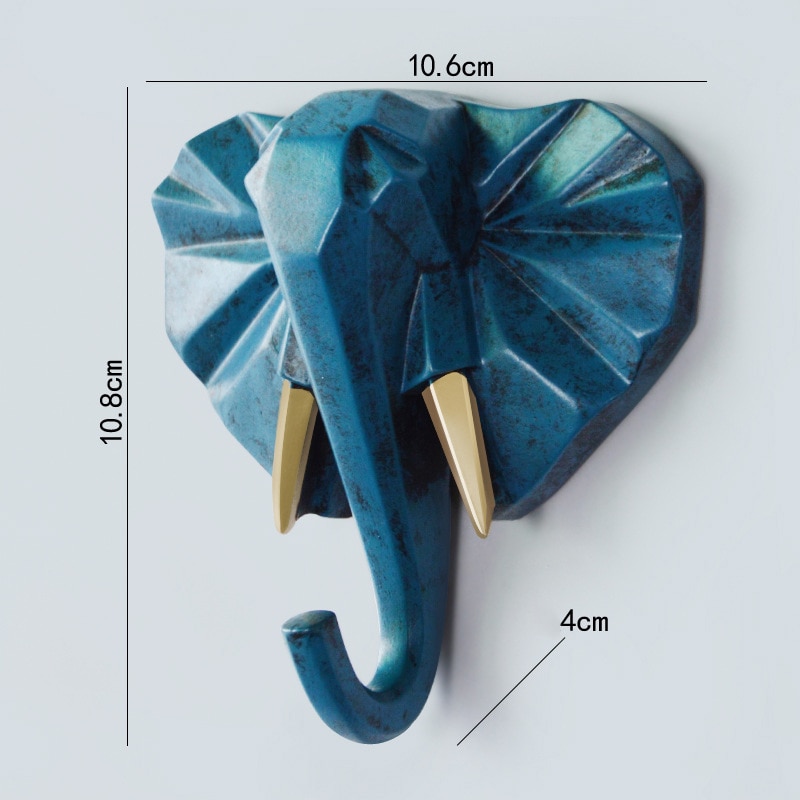 1pc Hirsch Elefant Einhorn Nashorn Kopf Ebene Harz Haken Kleidung Anzeige Gestelle Haken KleiderbüGel Kappe Zimmer Dekor Zeigen Zauberstab Tasche