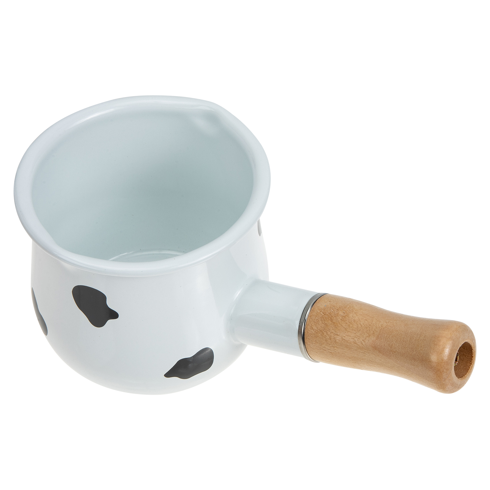 Wooden Handle Pot Household Enamel Pan Assisted Food Saucepan