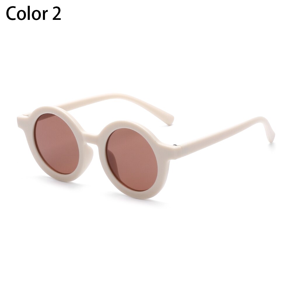 Gafas de sol Retro para niños, lentes de sol con marco redondo, protección UV 400, para playa al aire libre, 1 ud.: 2