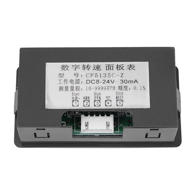 Digital Tach Hour Meter Tachometer 4-Digit Tachometer Hall Switch Sensor RPM Speed Meter 10-9999RPM Blue