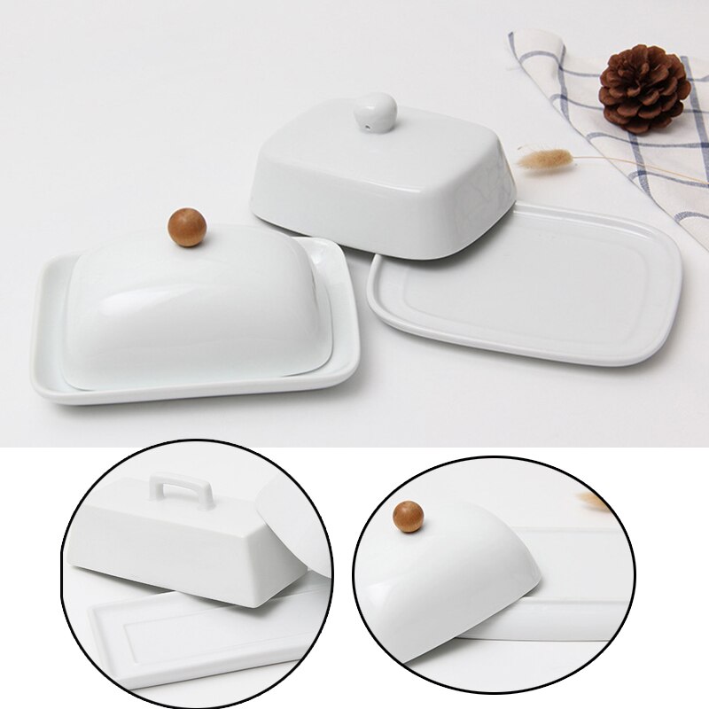 Butter Box Cheese Store Sealed Box Home Ceramics With Cover Food Tray Butter Retainer Kitchen Tool Tray Container Organizer Case