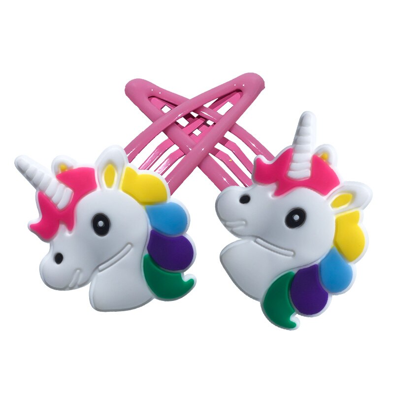 Eenhoorn Elastische Haarbanden Kids Rubber Hoofdbanden Haar Clips Haarspelden Meisjes Hoofddeksels Kinderen Haaraccessoires: 1pair  2027-02