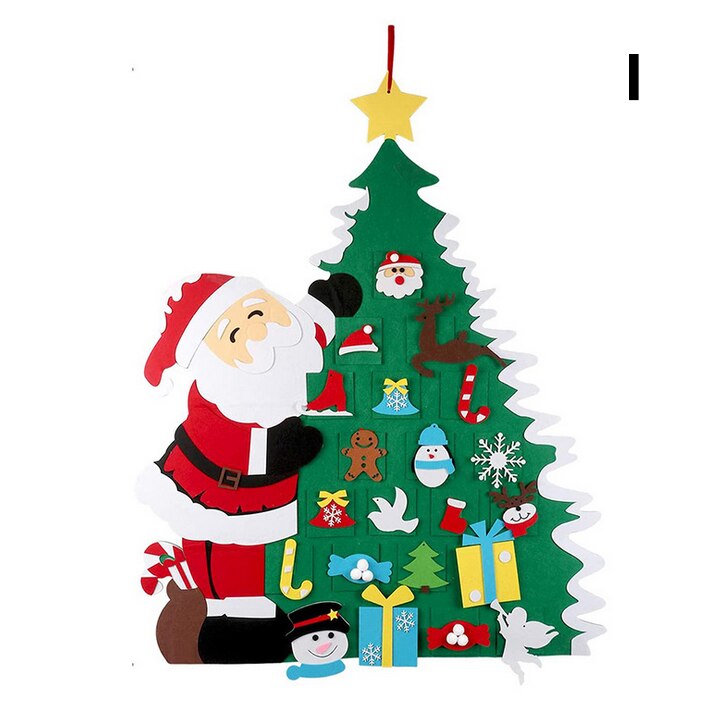 Bricolage feutre arbre de noël nouvel an enfants jouets arbre artificiel tenture murale ornements décoration de noël pour la maison: I