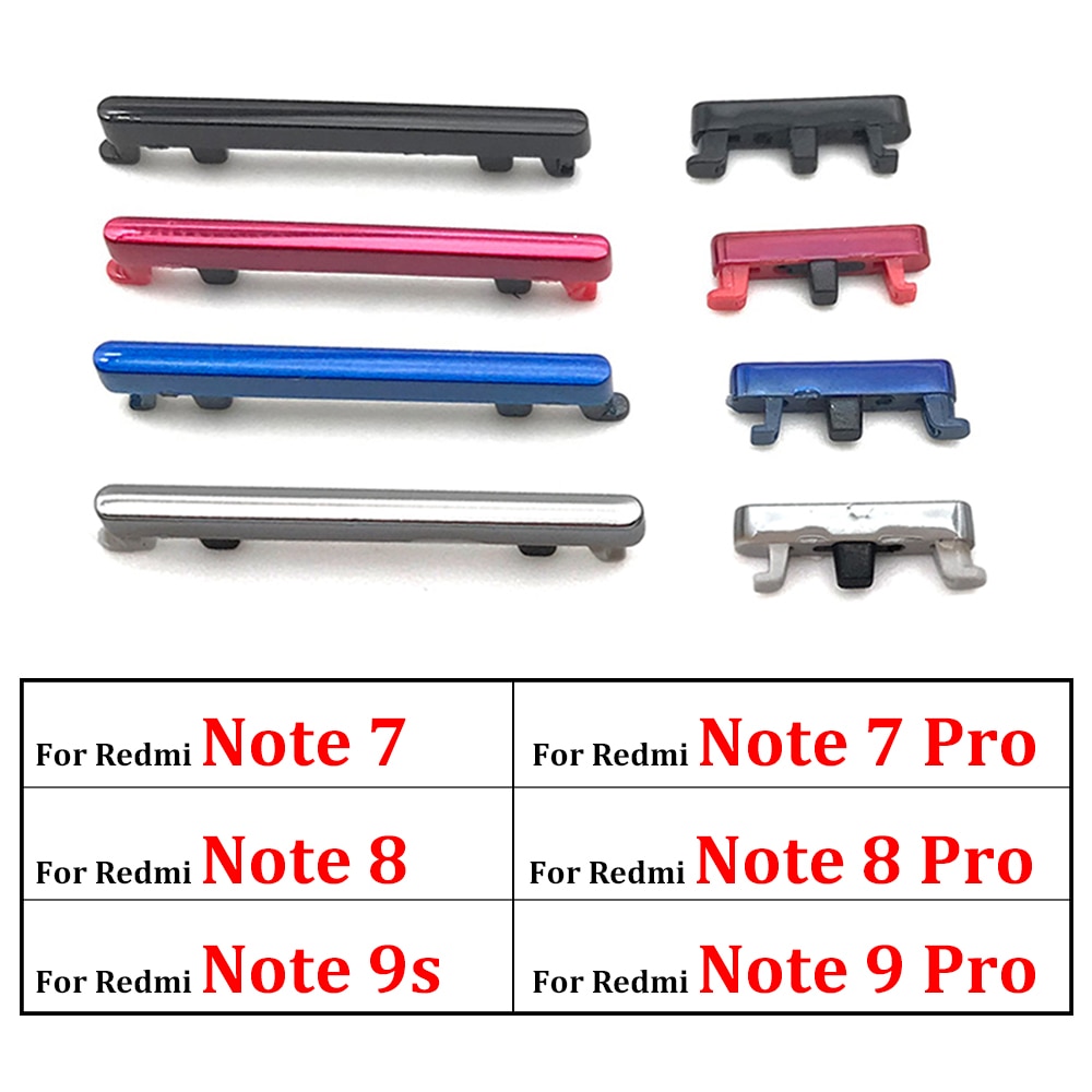 Voor Xiaomi Redmi Note 7 Pro Side Volume Knop + Power On/Off Buttton Key Set Voor Redmi Note 8 9 9S Pro Vervangende Onderdelen