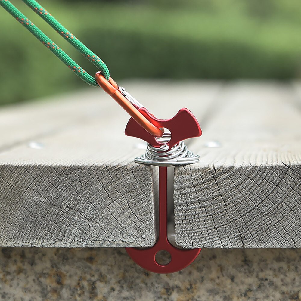 5 Pieces Of Wooden Floor Spring Nails Windproof Outdoor Buckle Camping Spring Nail Fixing Hook Fixing Awning Tent Fixing Clasp