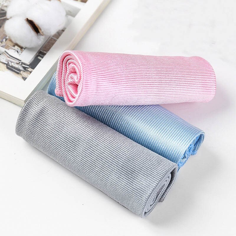 1Pcs Wipe Glass Cloth Absorbable No Trace Window Car Rag Kitchen Cleaning Cloth Wipes Cleaning Towel Soft Microfiber 3 Sizes