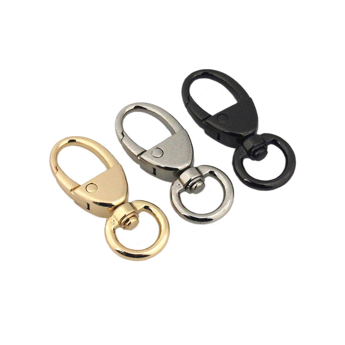 1pcs Metal Style Swivel O-ring Eye Snap Hook Trigger Clasps Clips for DIY Leather Craft Bag Strap Belt Webbing Keychain 12mm