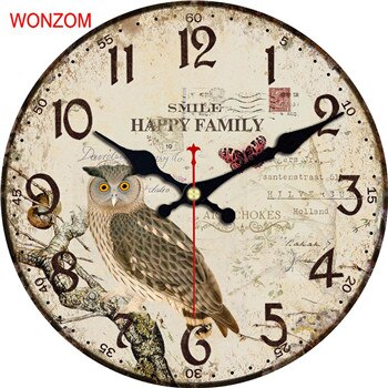 Night Uil Grote Vogel Wandklok Stille Non-Tickin Wandklok Leuke Uil Klokken, battery Operated Uil Klokken Muur Creatieve Thuis December: 12956 / 6inch(15CM)