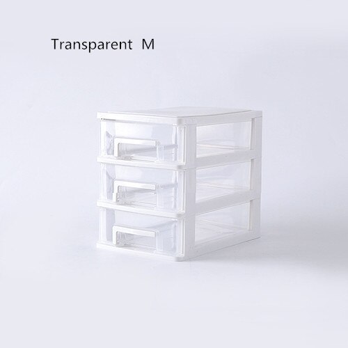 Vrouwen Multilayer Lade Make Storage Box Badkamer Cosmetica Sieraden Organizer Office Desktop Briefpapier Pen Liniaal Accessoires: Transparent  M