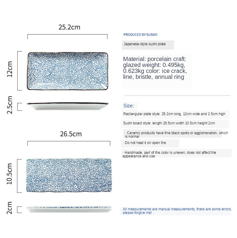 Kwadrat geometryczny danie rybne glazura dania kuchni płytkie talerze zastawa stołowa styl japońnarty i Ceramica wiatr talerz Sushi Tarta zestaw