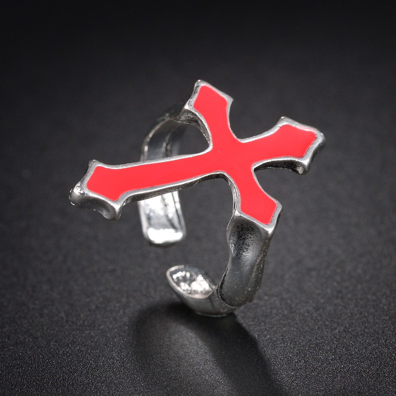 Bague croix noire Vintage pour femmes, gothique, Punk, Steampunk, jésus, pour hommes, fille et garçon, fête, bijoux masculins à la: Marron