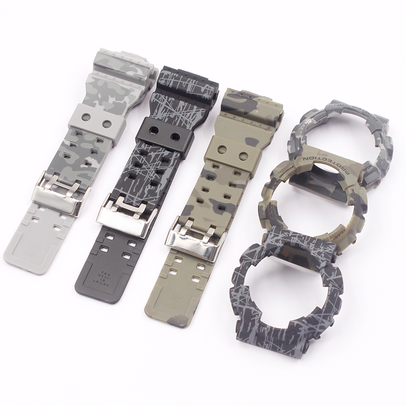 Watch accessories for Casio GSHOCK GLS GD GA110 GA100 GD120 camouflage silicone strap case