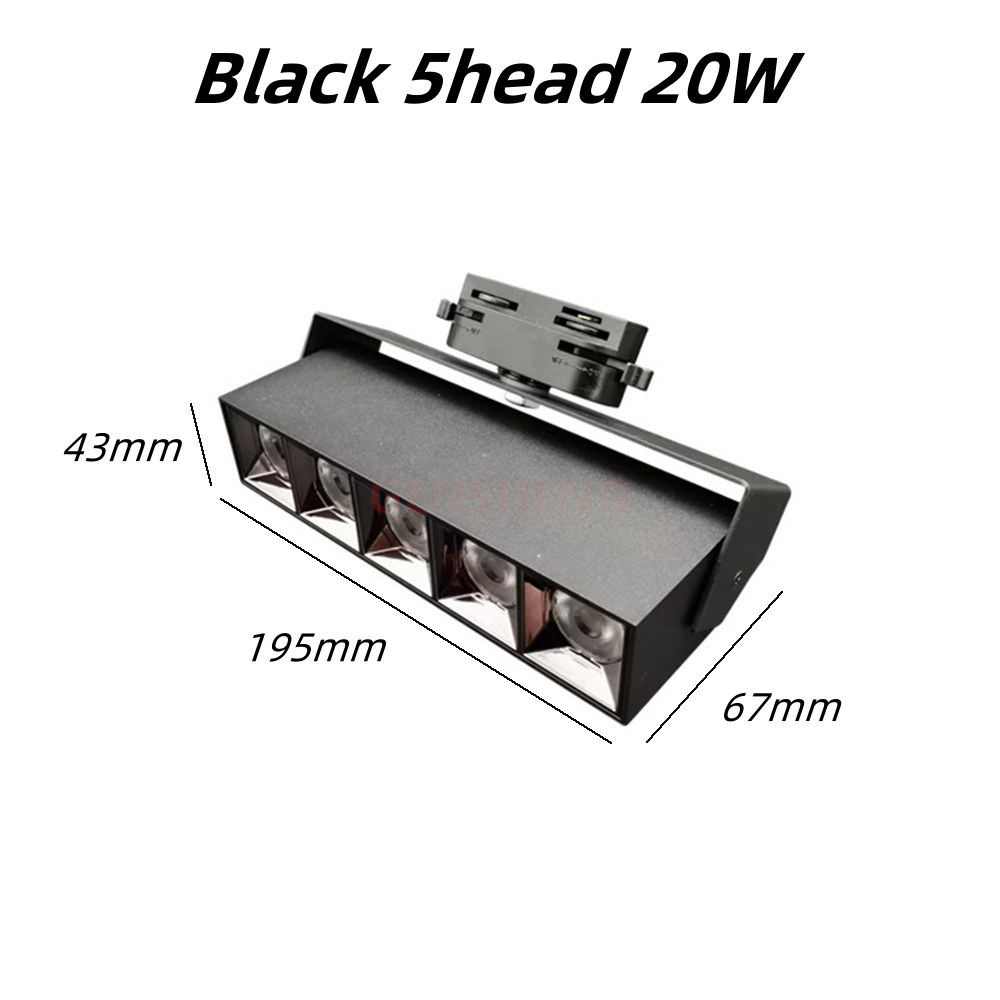 Luzes de Pista LED ajustáveis, Holofotes, Lâmpadas de Teto, Decoração de Casa, Loja Interior, Iluminação, Regulável, 110V, 220V: 7 W / Verde claro / Preto