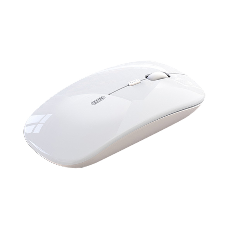 Rechargeable Wireless Bluetooth Mouse 2.4GHz Ultra-thin Mini Office Mute Mouse Gaming Portable Three-Block DPI Optical Mouse: SM5 White Mouse