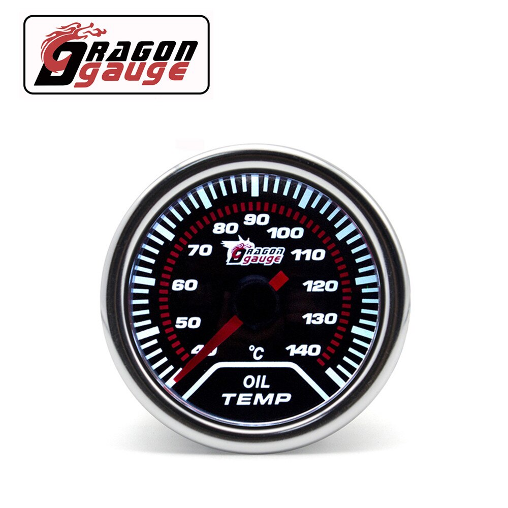 「DRAGON」 52mm Oil Temperature Gauge Oil Temperature Meter 40~140℃ With Oil Temperature Sensor Car Gauge Fit for 12V Car: 6145T