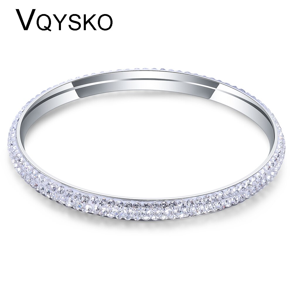 trois rangées cristal Pave bracelets pour les femmes de en acier inoxydable bijoux Bracelet Bracelet