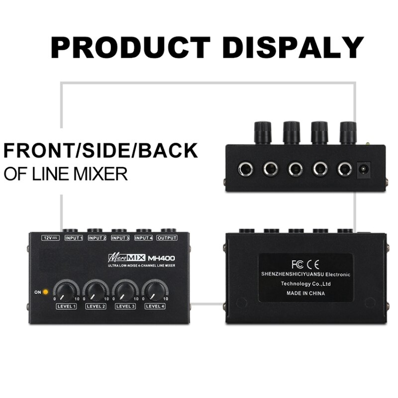 Mezclador de Sonido de 4 canales amplificador de mezclador de sonido o Ultra bajo ruido para teclados, instrumentos musicales enchufe de la UE