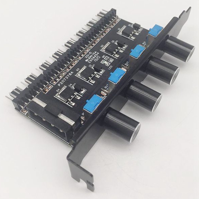 Chassis Baffle Pci Bit Fan Speed Controller 8Way 4-Knob Hub Radiator External Speed Control Switch for Desktop Computers
