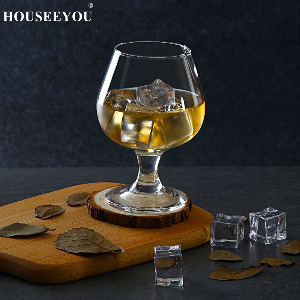Houseeyou 2 st/lot brandy kort kopp kristall vinglas för bar cocktail korta ölglas dricka whisky snifters cigarrkoppar