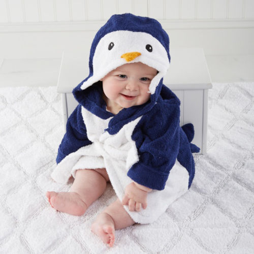 bebé niño niña Animal bebé Albornoz bebé con capucha Toalla de baño niños pequeños baño miel bebé: Azul / 2T