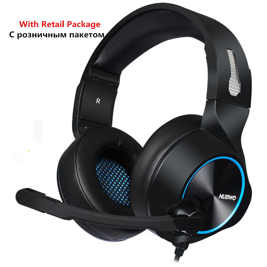 Xiberia Nubwo Brand N11 PC Gamer Headset USB 7.1 Channel Sound Bass Casque Computer Gaming Headphones with Microphones Led Light: Blue Retail Box