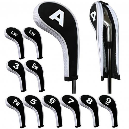 Waterproof Neoprene Golf Club Iron Cover Golf Iron Head Covers Golf Club Iron Headovers Wedges Covers 12pcs/set: White