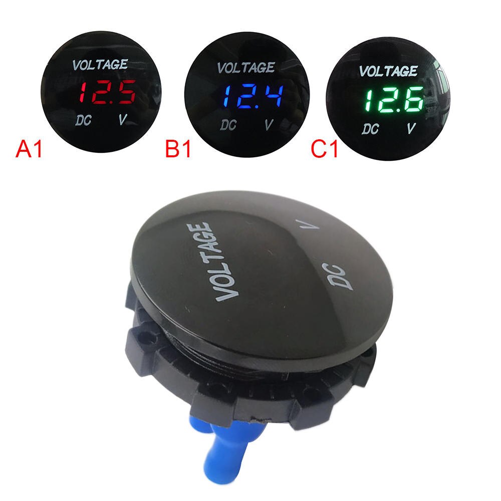 DC12-24V Auto Motorfiets Voltmeter Led Panel Digitale Motorcycle Volt Meter Rood/Blauw/Groen Pc Materiaal