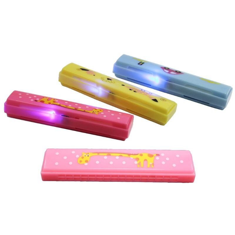 Dibujos Animados 16 agujeros Luminous Harmonica niños boca órgano con caja para chico