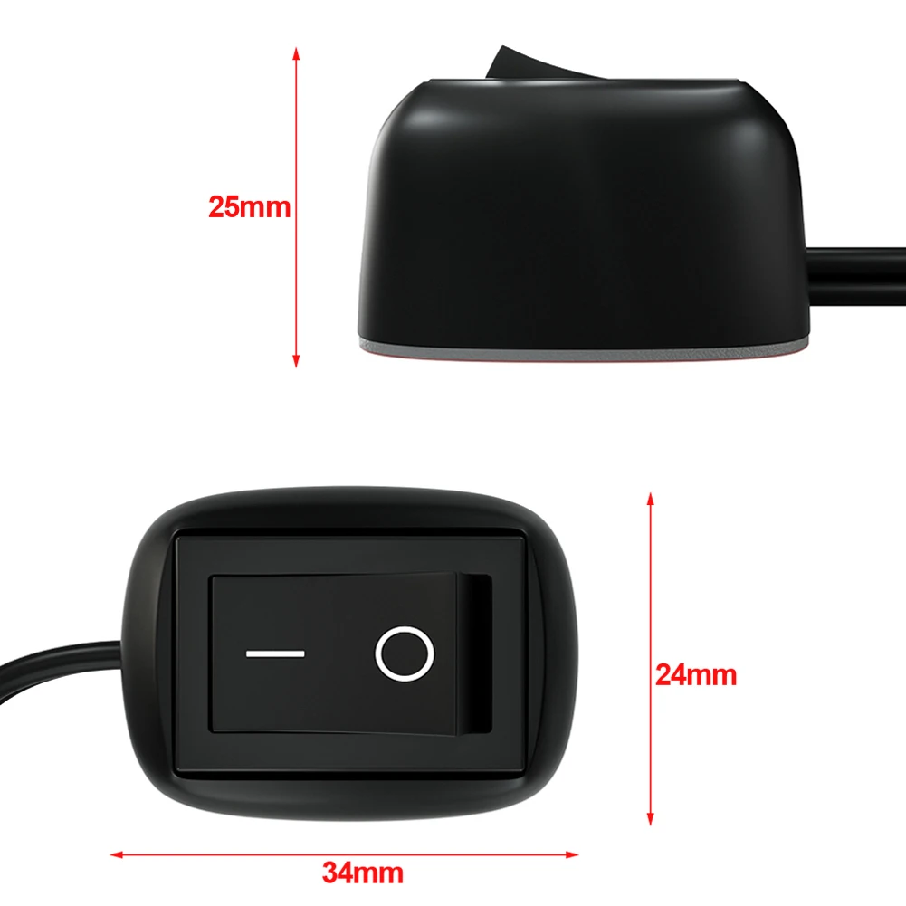 Universal Power Off Switch with Cable 60cm/100cm Car Button Switch DC 12V/24V Battery Disconnect Switch for Fog Lamp Neon Lights