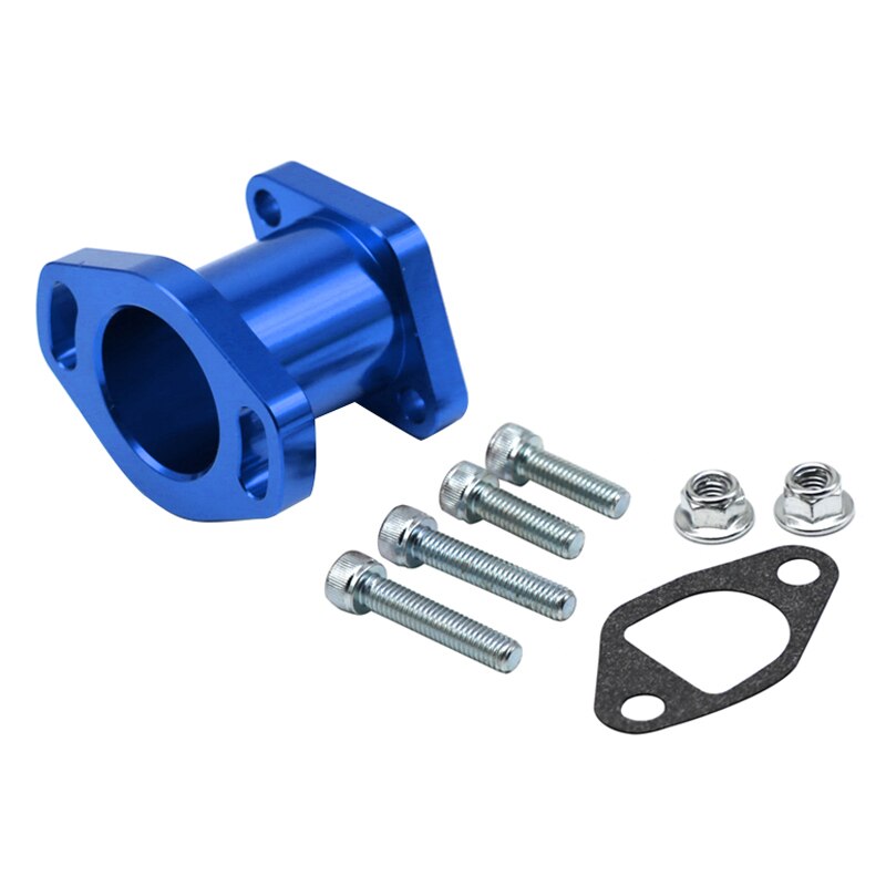 Sclmotos- Carburetor Intake Pipe Inlet Manifold Carb For Honda GX200 6.5HP Chinese OHV Engines 196cc Clone Engines Mini Go Kart: Blue