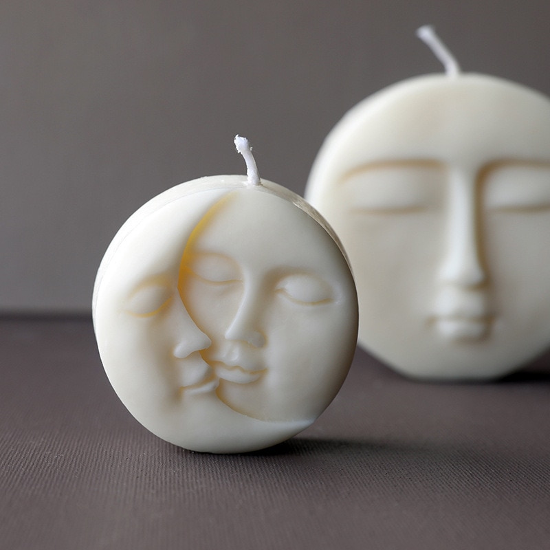 Moldes de silicona con de Luna y amor, adornos hechos a mano, vela de yeso, para fabricación de velas