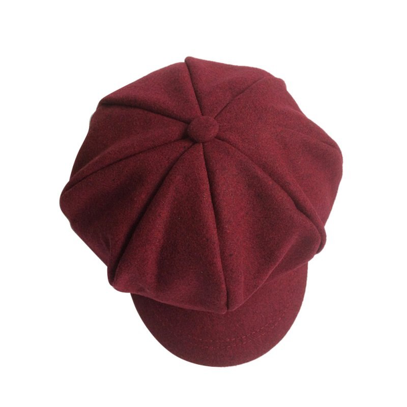 Wild Child Soft Cute Baby Octagonal Boy Dome Girl Cap JerseyChildren Beret Baseball Hat: Red