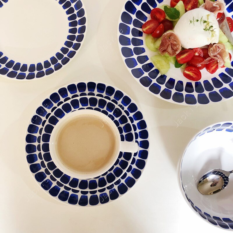 Breakfast Salad Bowl Pasta Dinner Plates European Afternoon Tea Milk Mugs Coffee Cups with Dessert Dishes Home Ceramic Tableware