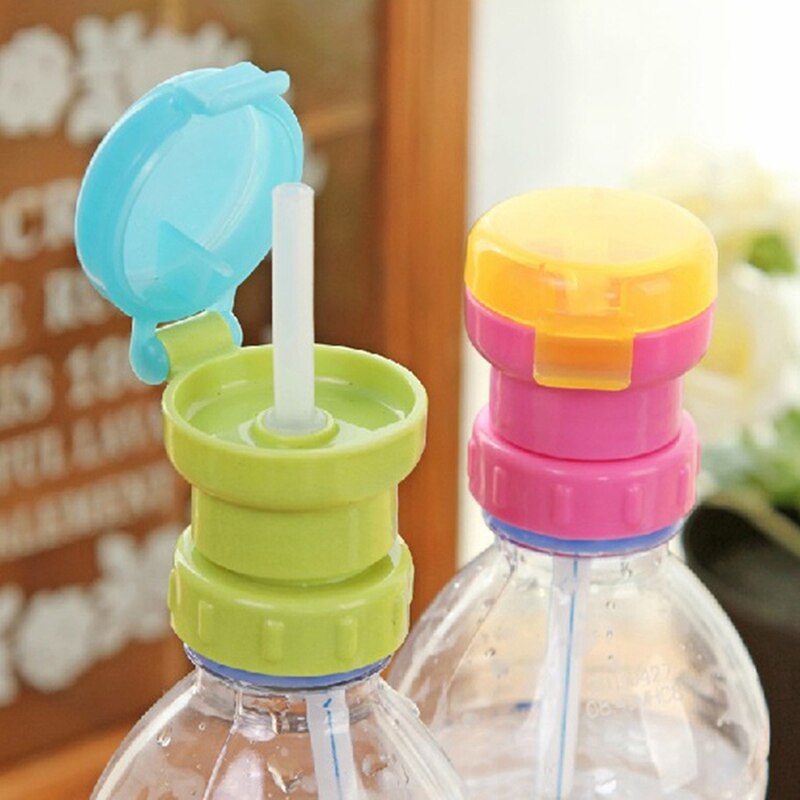 Water Drinking Bottle Cap Cover Replacement With PP Silicone Food Grade Water Bottle Straw for Kids Children Feeding Drink