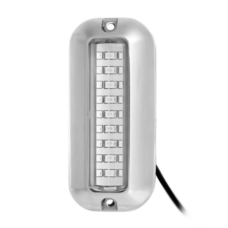 50W Stainless Steel Anchor Stern Lamp 27LED Red/Blue/Green Boat Light Underwater Pontoon Marine Transom Light IP68 Waterproof