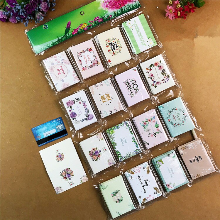 16pcs Mix Designs Thank You For You Best Wishes Folding Message DIY Decoration Wedding Invitations Letter Greeting Card
